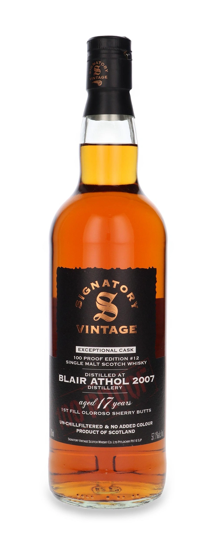 Signatory Vintage 17 YO Blair Athol 100 Proof Edition # 12 Signatory Vintage
