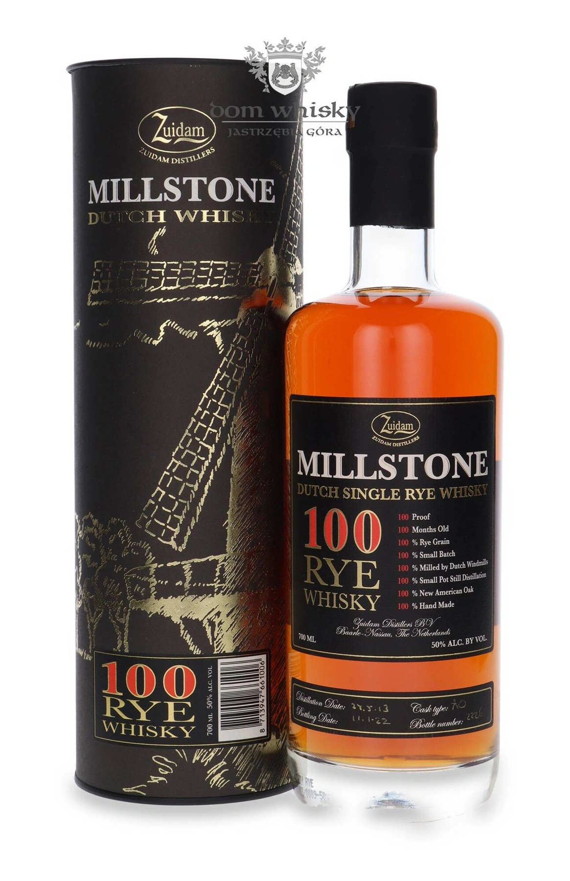 Zuidam Distillers Millstone Dutch 100 Single Rye (D.2013, B.2022) (Netherlands)