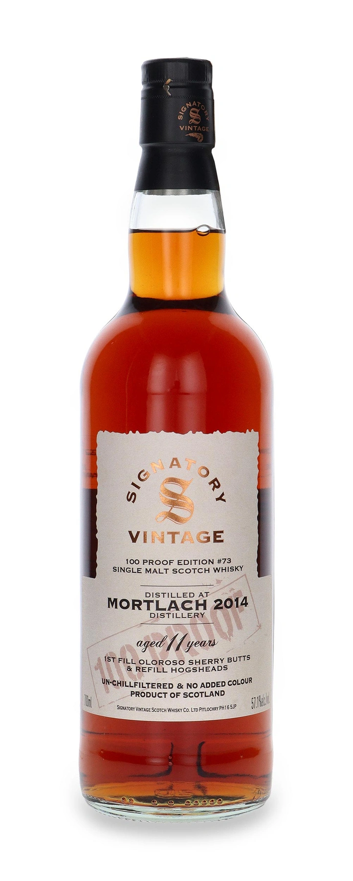 Signatory Vintage 11 YO Mortlach 100 Proof Edition # 73 Signatory Vintage