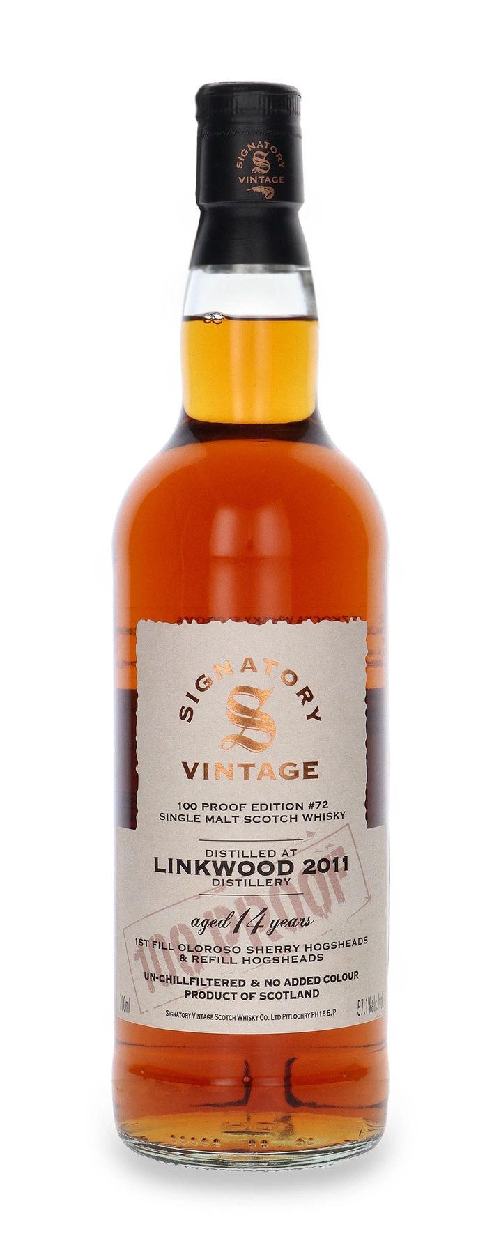 Signatory Vintage 14 YO Linkwood 100 Proof Edition # 72 Signatory Vintage