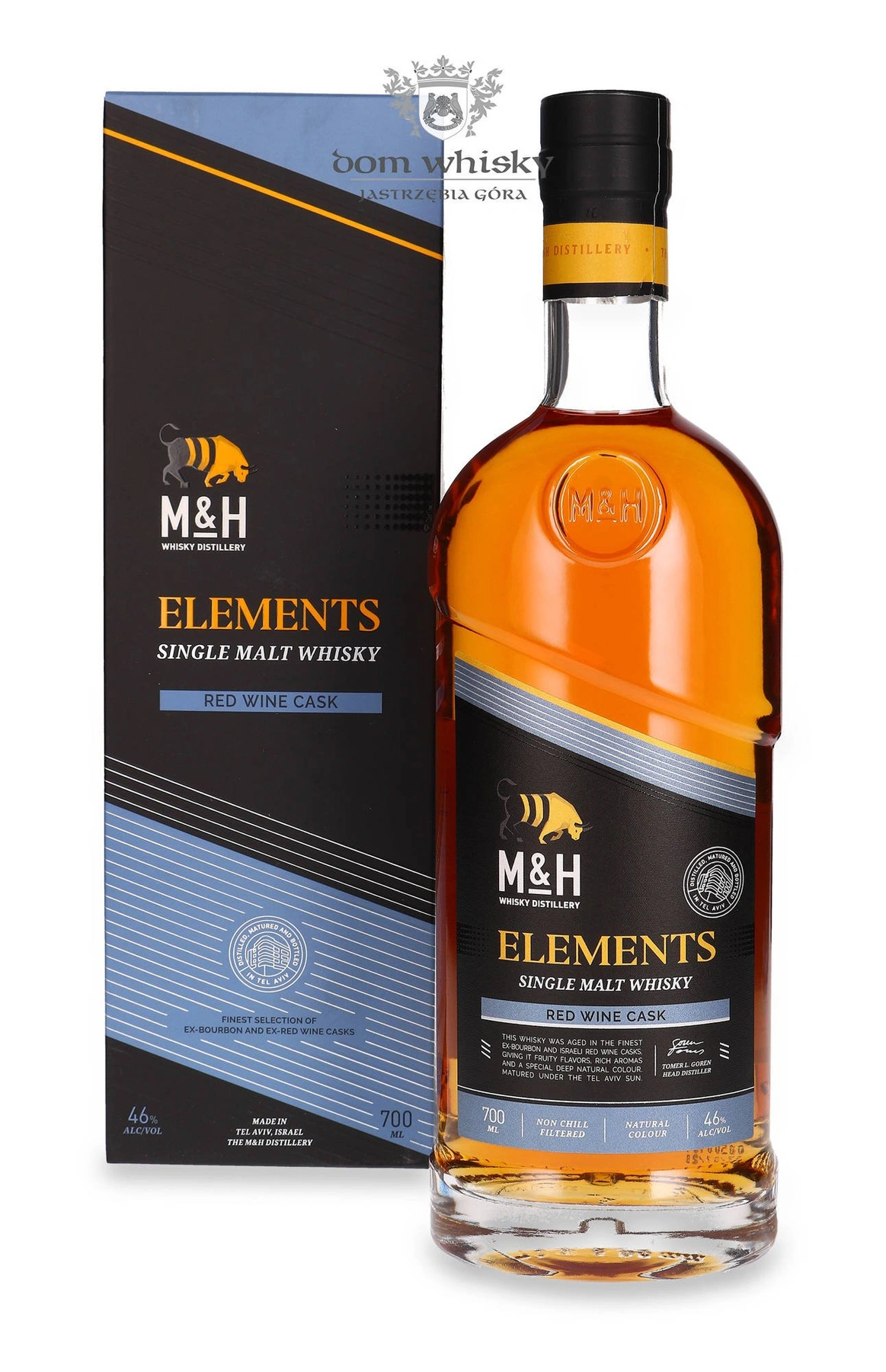 M&h Whisky Distilery M&h Elements Red Wine Cask Kosher Single Malt