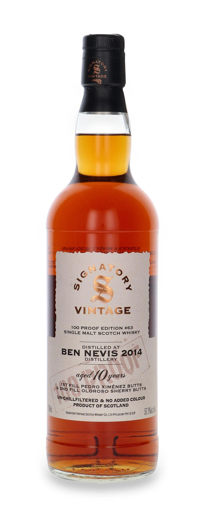 Signatory Vintage 10 YO Ben Nevis 100 Proof Edition # 63