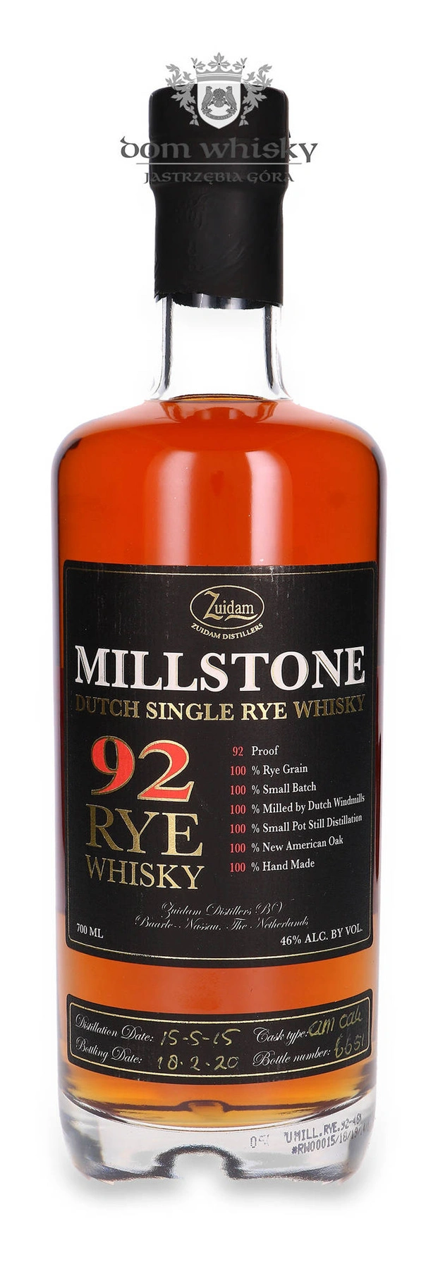Zuidam Distillers Millstone 92 Dutch Single Rye Whisky (D.2015, B.2020)