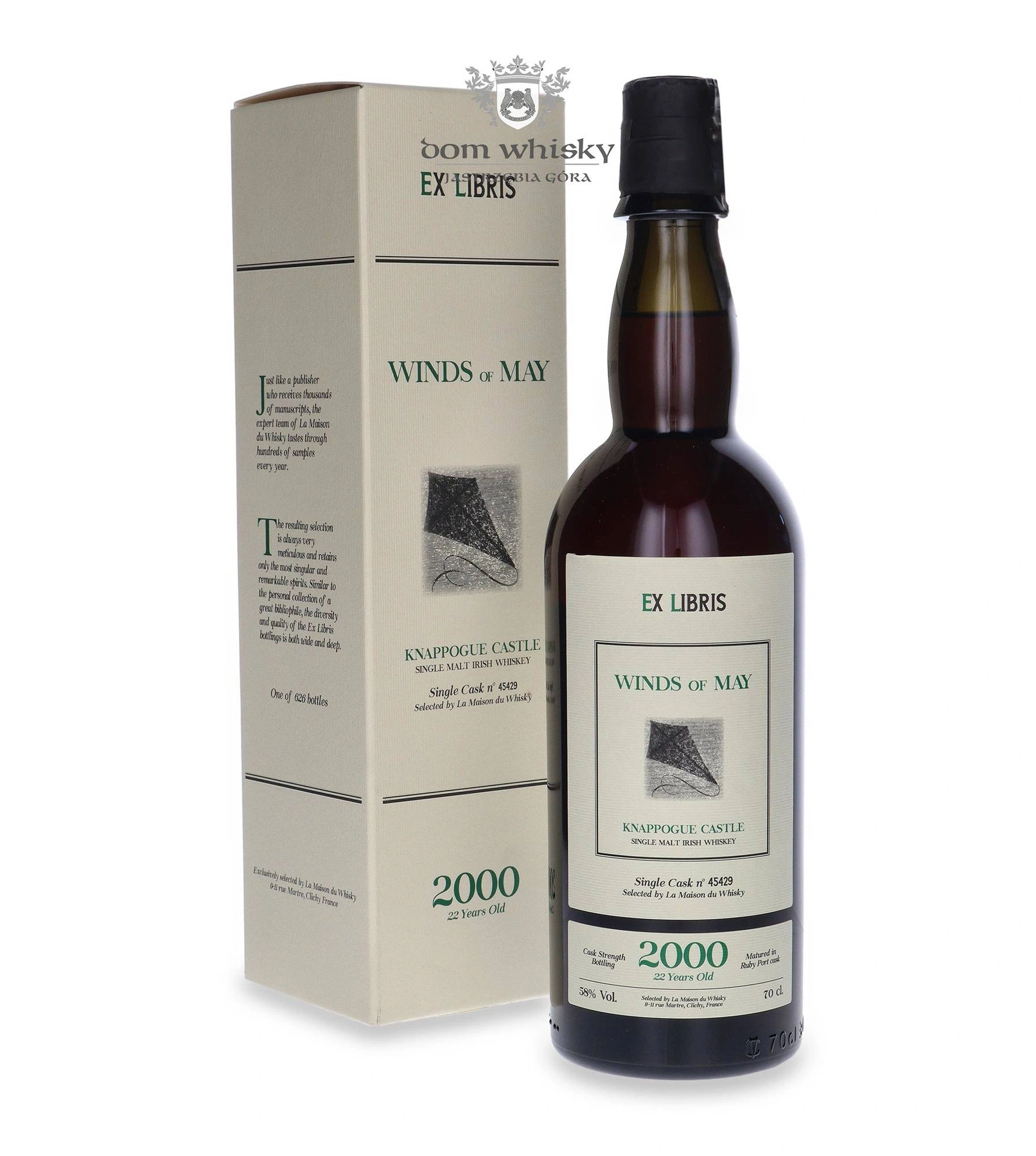 La Maison Du Whisky 22 YO Knappogue Castle (Distilled 2000) Winds Of May, Ex Libris