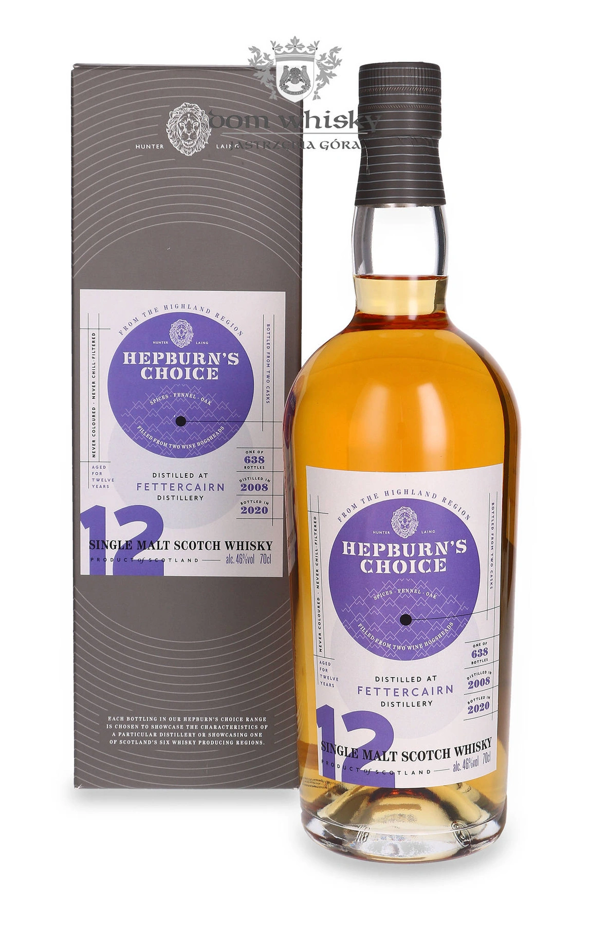 Hunter Laing & Co. 12 YO Fettercairn (D.2008, B.2020) Hepburn's Choice