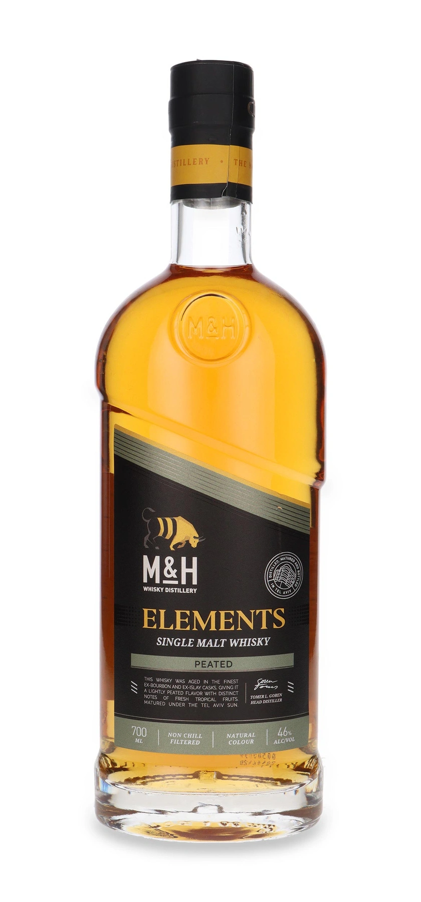 M&h Whisky Distilery M&h Elements Peated Kosher Single Malt
