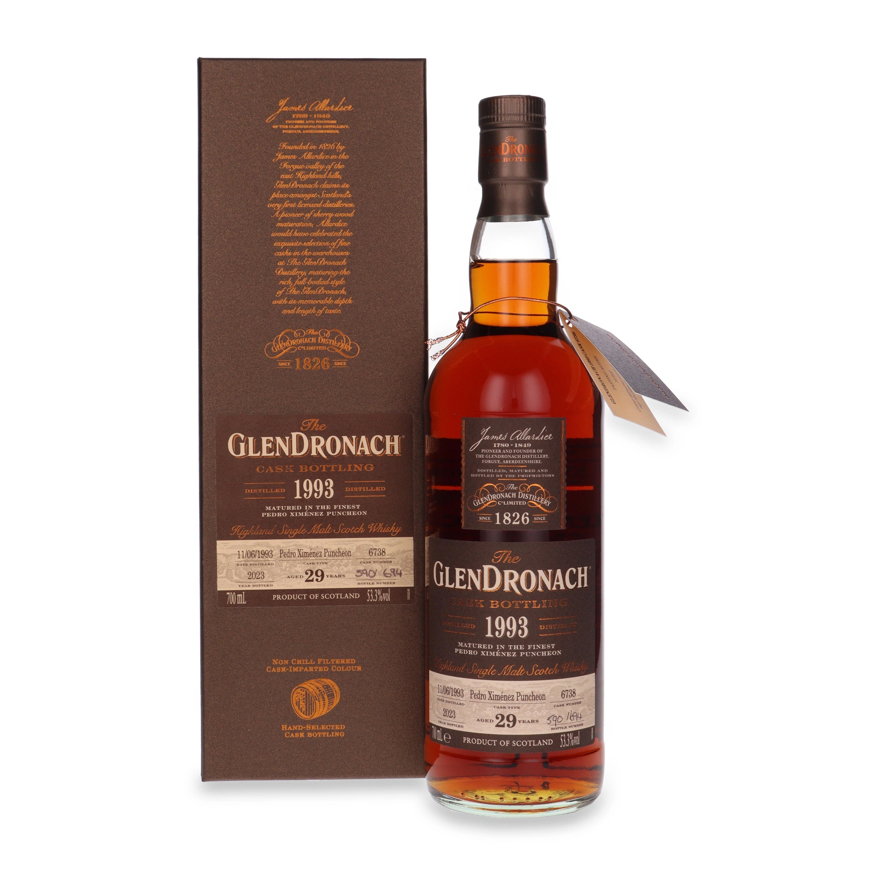 Glendronach 29 YO (D.1993, B.2023) PX Puncheon Cask # 6738 Exclusively For Dom