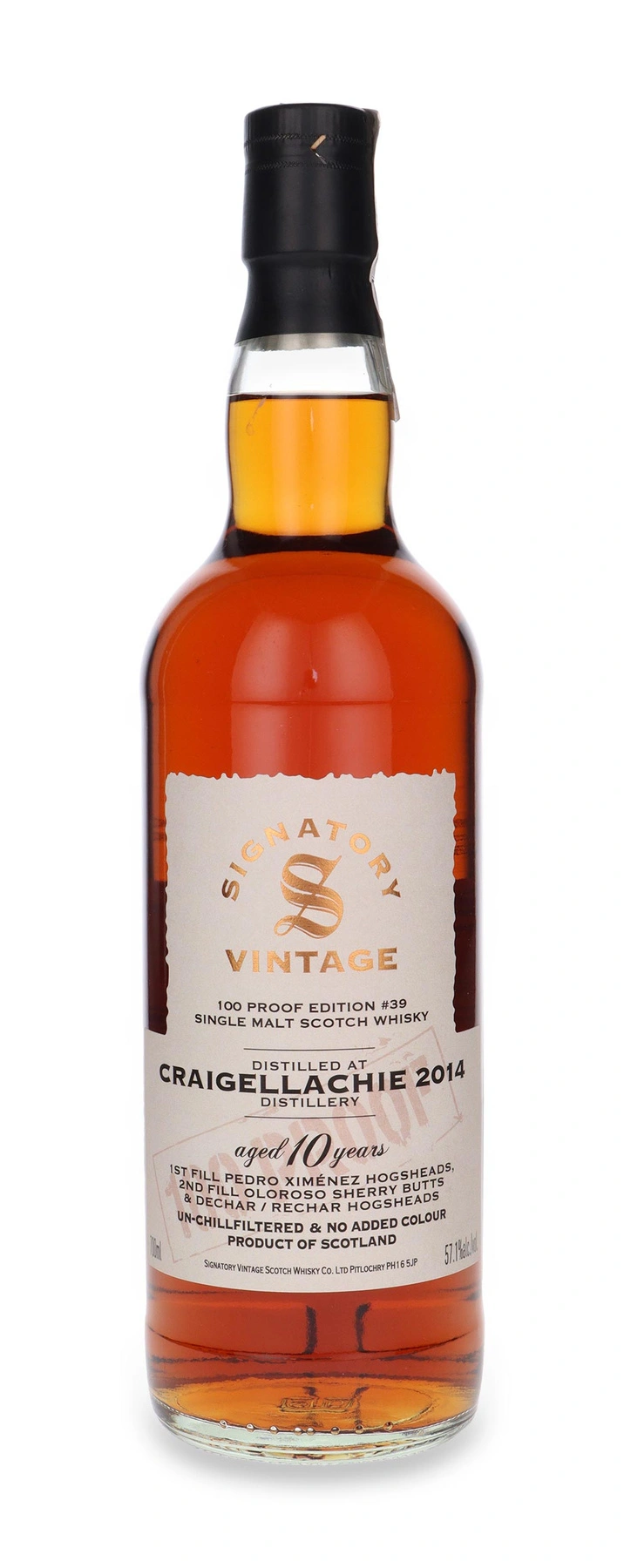 Signatory Vintage 10 YO Craigellachie 100 Proof Edition #39 Signatory Vintage