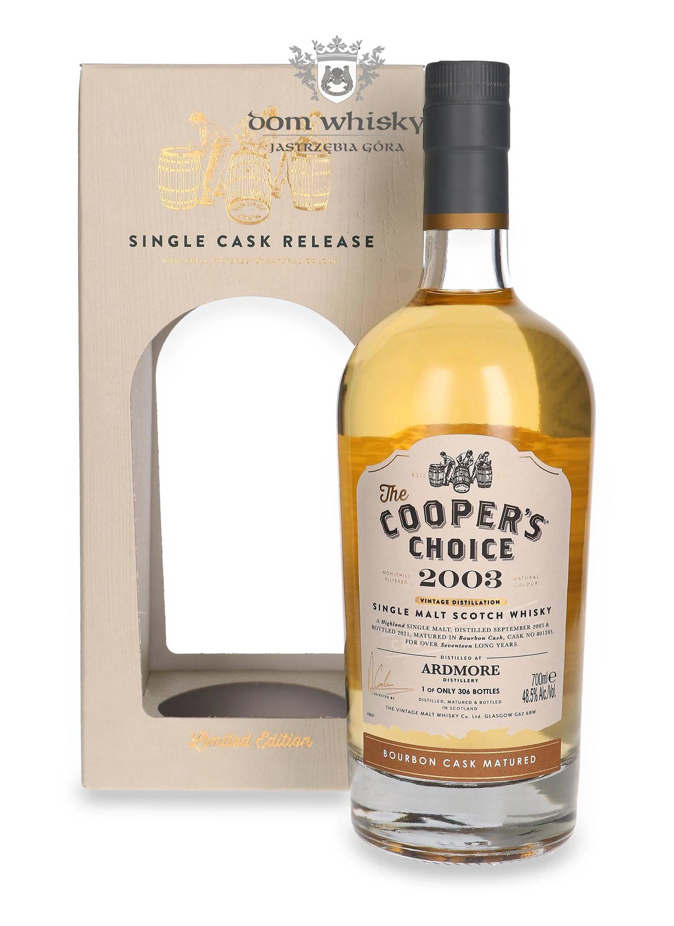 The Vintage Malt Whisky Co. 17 YO Ardmore (D.2003, B.2021) Bourbon Cask Matured, The Cooper’s Choice
