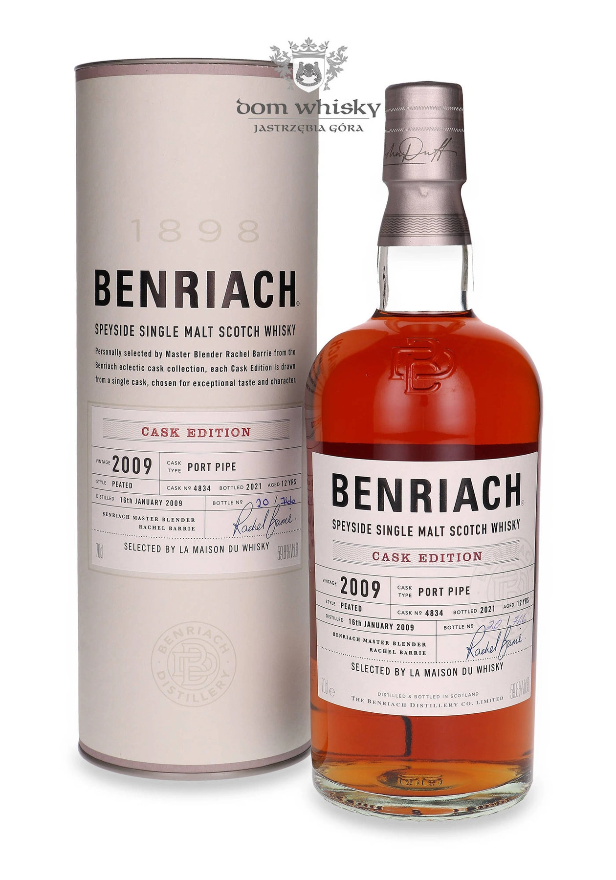 Benriach 2009 Cask Edition, 12 YO Port Pipe Cask # 4834