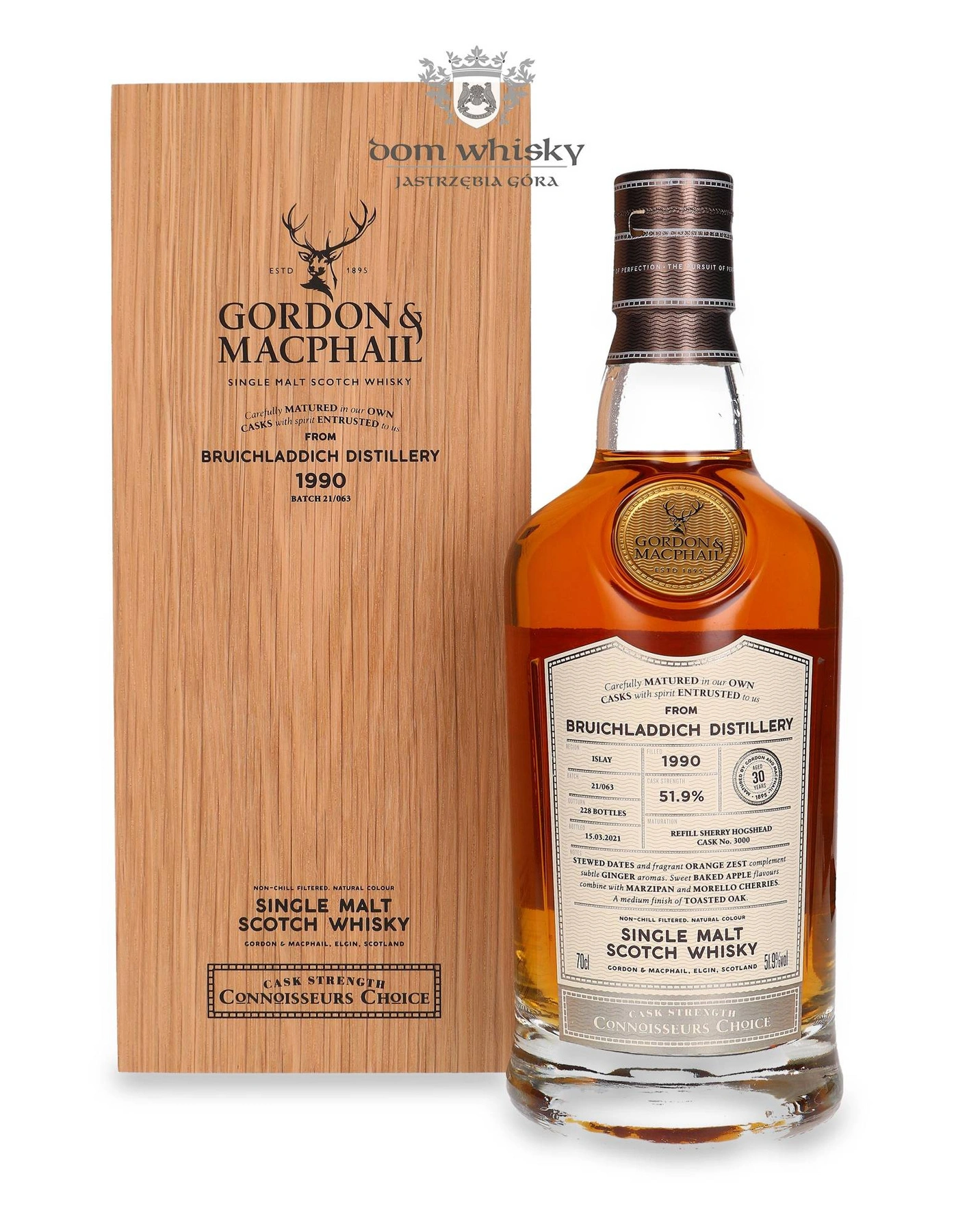 Gordon & Macphail 30 YO Bruichladdich (D.1990, B.2021) Connoisseurs Choice