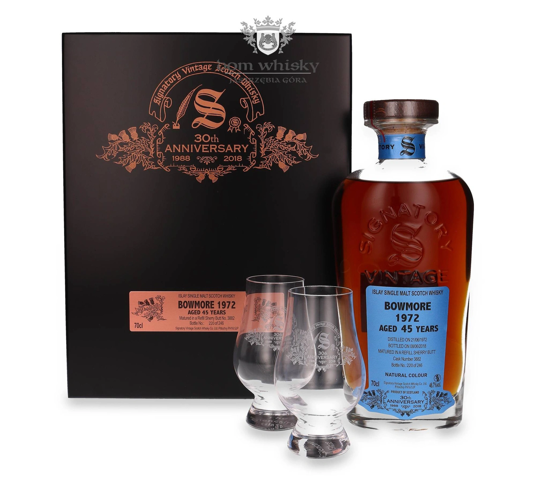 Signatory Vintage 45 YO Bowmore (D.1972, B.2018) Signatory Vintage 30th Anniversary