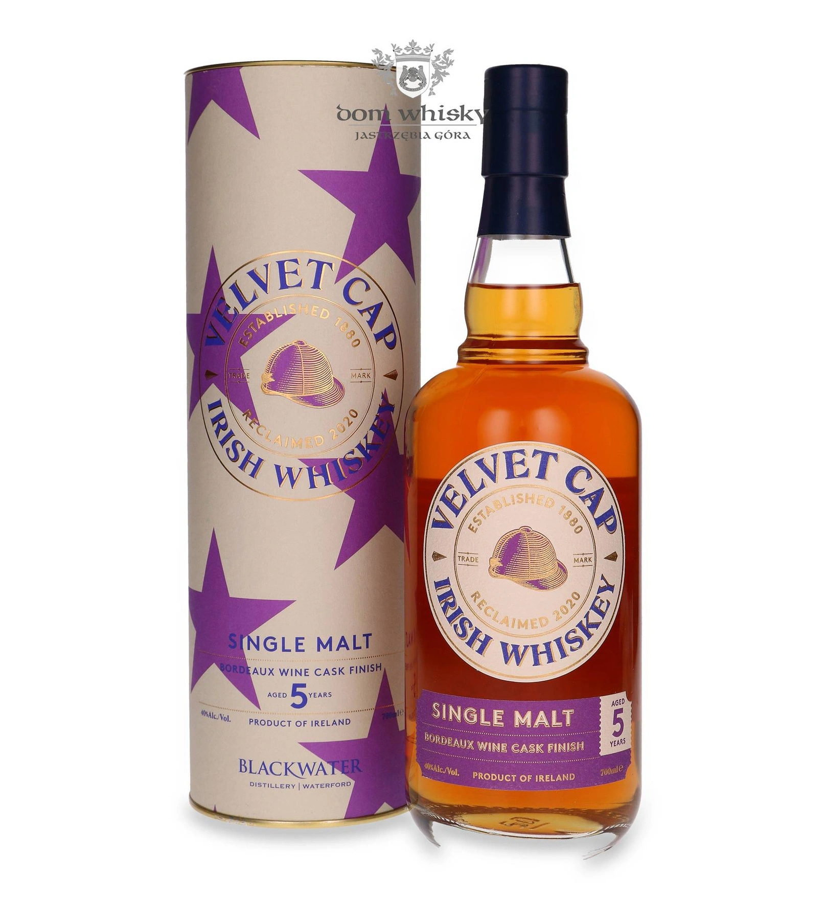 Blackwater Distillery 5 YO Velvet Cap Irish Single Malt Whiskey Bordeaux Wine Cask Finish