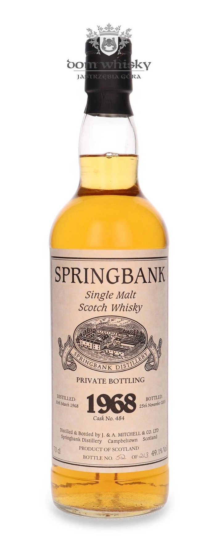 Springbank 1968 (Bottled 2003) Private Bottling Cask 484, Bottle No. 52