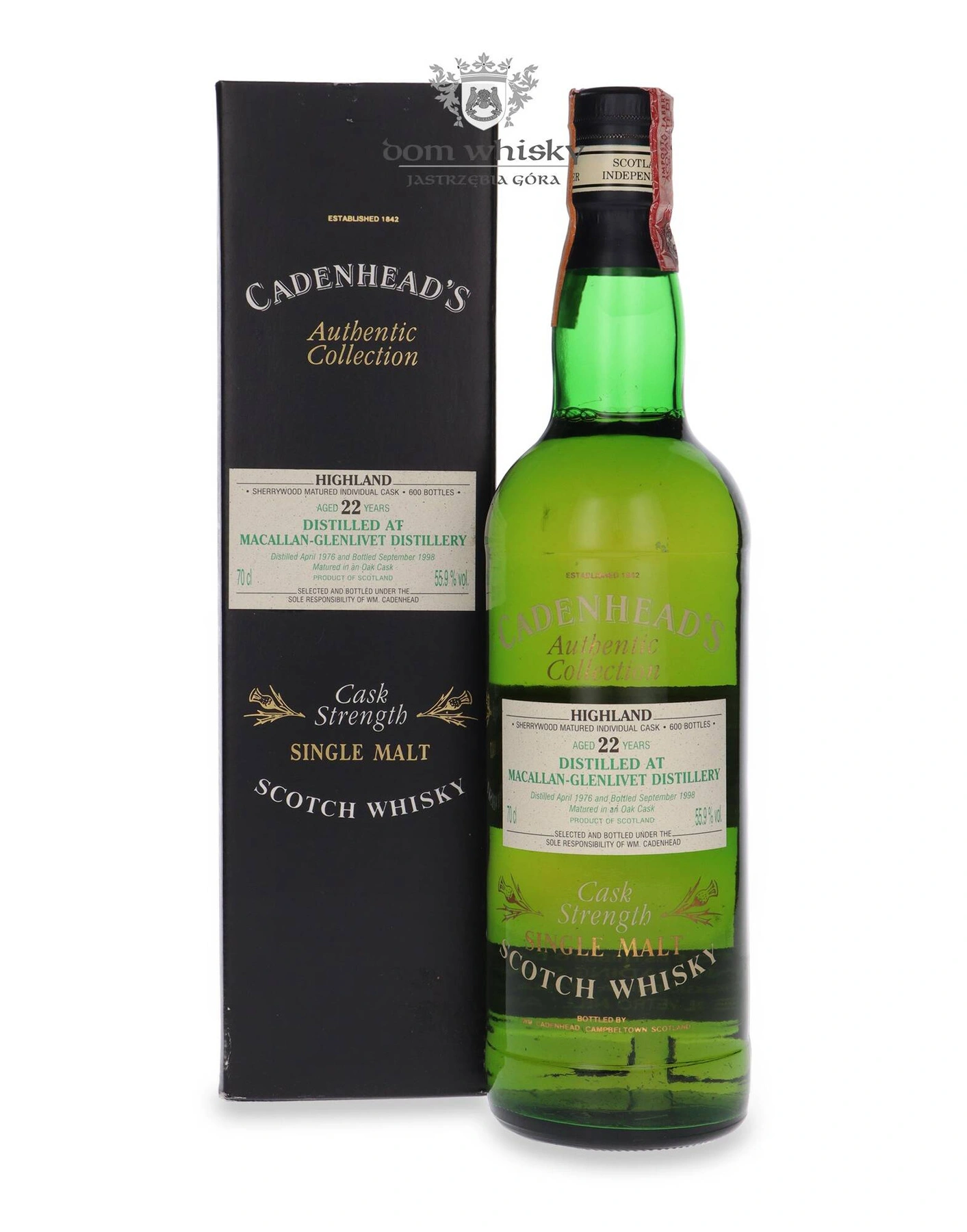 Wm Cadenhead Ltd. 22 YO The Macallan-Glenlivet (D.1976, B.1998) Cadenhead’s Authentic Collection
