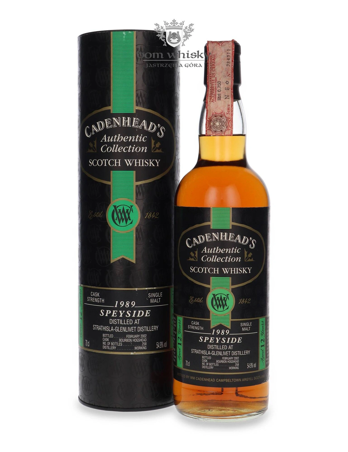 Wm Cadenhead Ltd. 12 YO Strathisla-Glenlivet (D.1989, B.2002) Cadenhead’s
