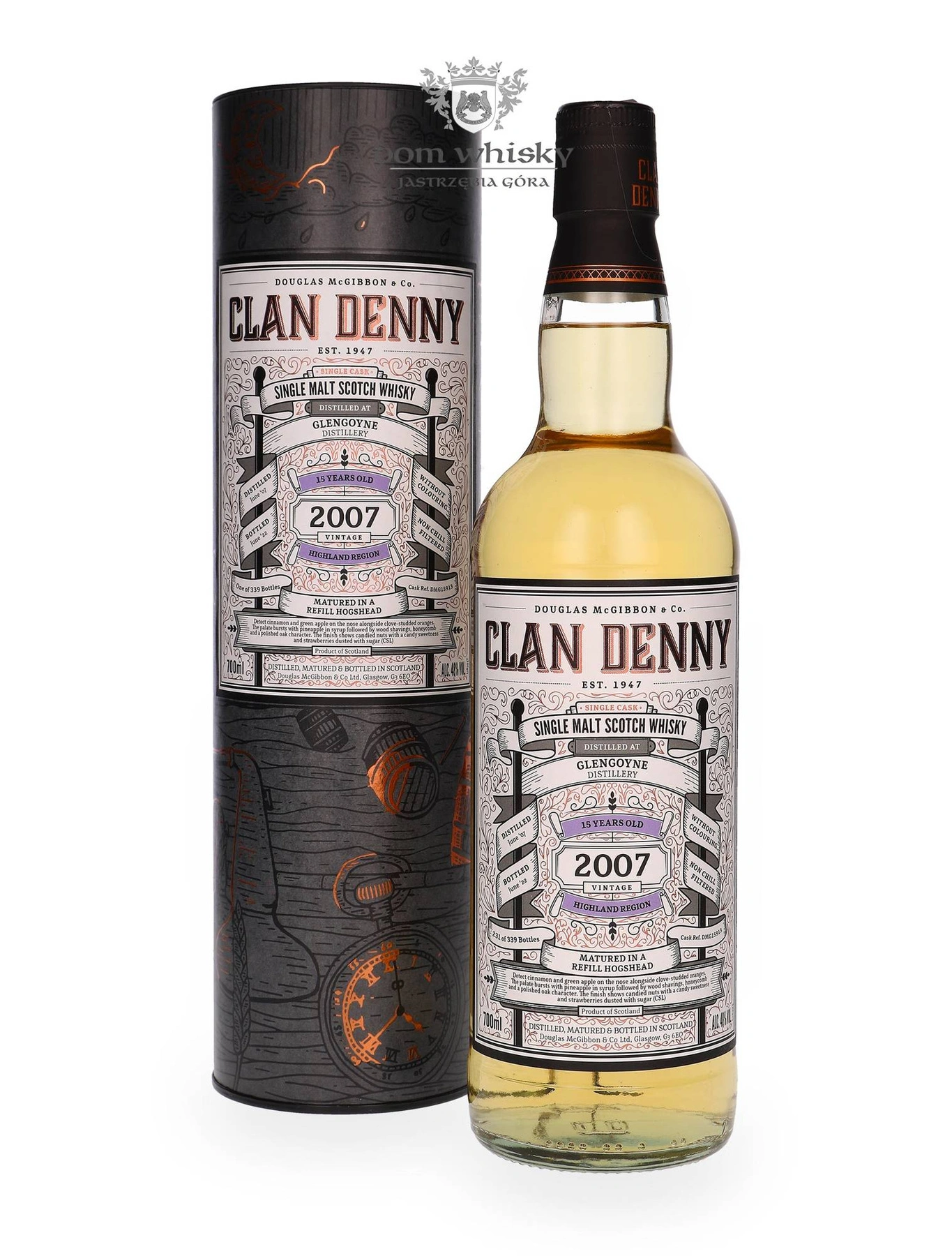 Douglas Mcgibbon & Co. 15 YO Glengoyne (D.2007, B.2022) The Clan Denny