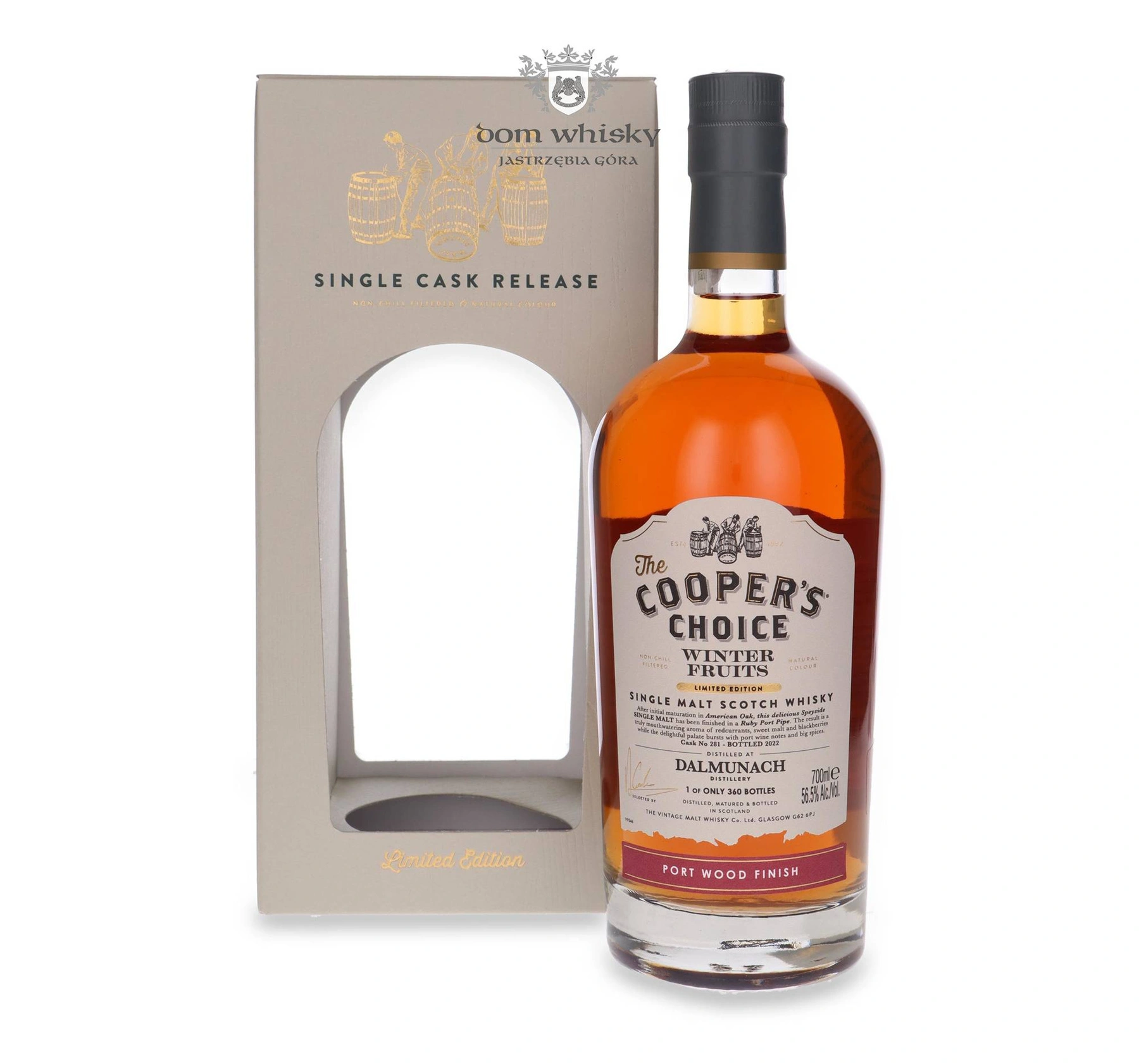 The Vintage Malt Whisky Co. Dalmunach Winter Fruits Port Wood Finish, The Cooper’s Choice