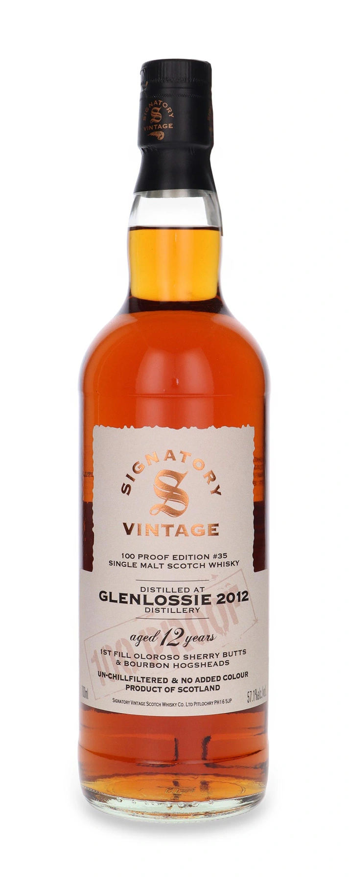 Signatory Vintage 12 YO Glenlossie 100 Proof Edition # 35 Signatory Vintage