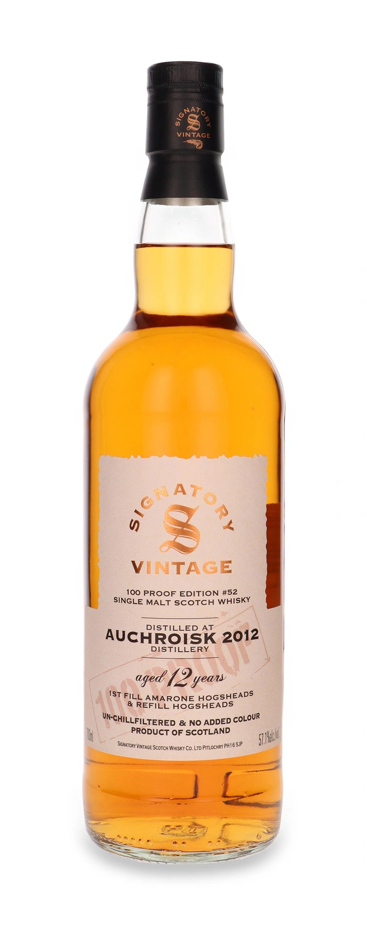 Signatory Vintage 12 YO Auchroisk 100 Proof Edition # 52 Signatory Vintage