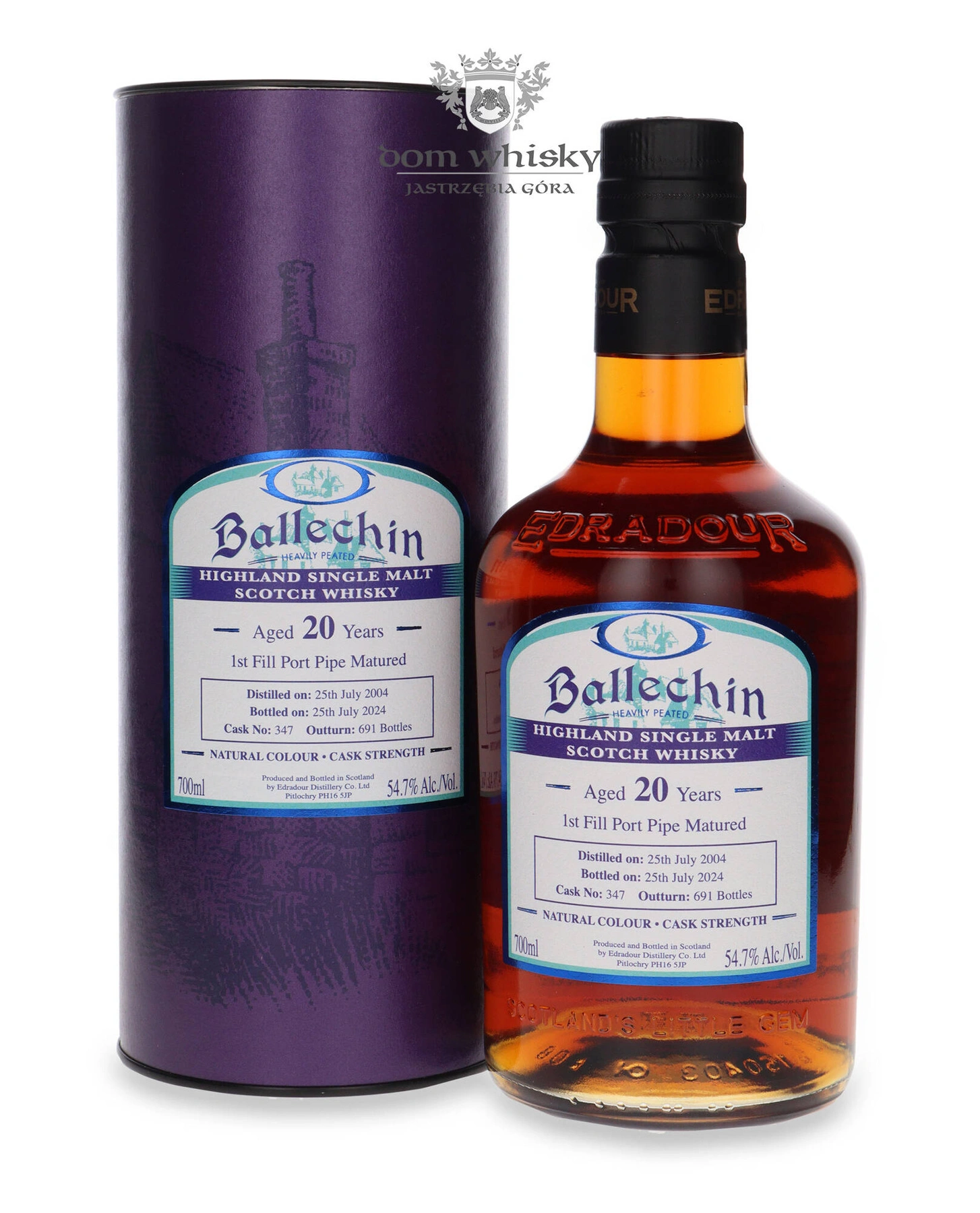 Edradour 20 YO Ballechin (D.2004, B.2024) 1st Fill Port Pipe Matured