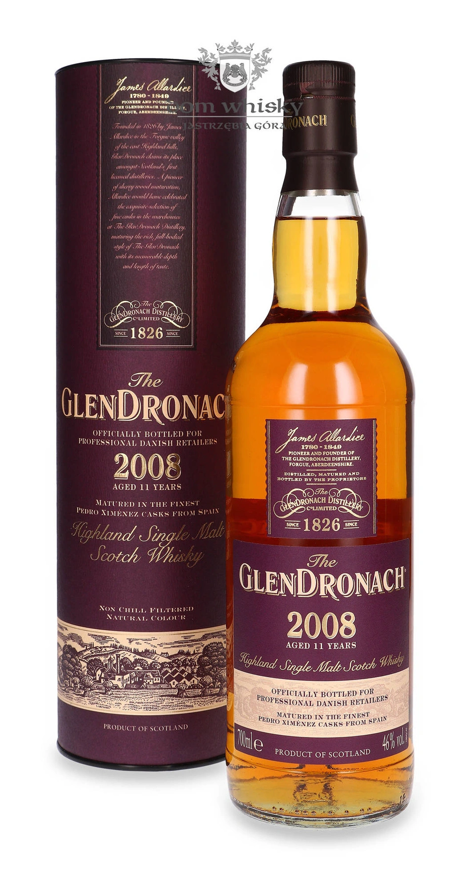 Glendronach 2008, 11 YO PX Cask (Bottled For The Danish Market) Bez Opakowania