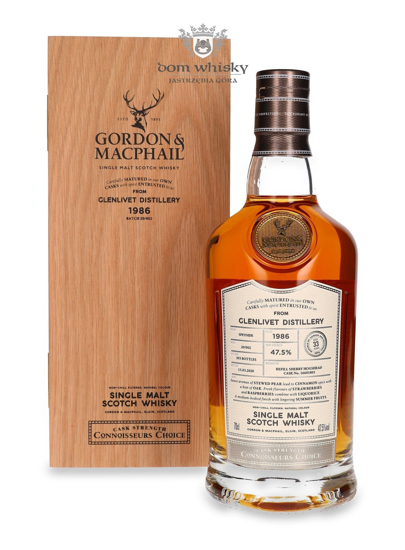 Gordon & Macphail 33 YO Glenlivet (D.1986, B.2020) Connoisseurs Choice