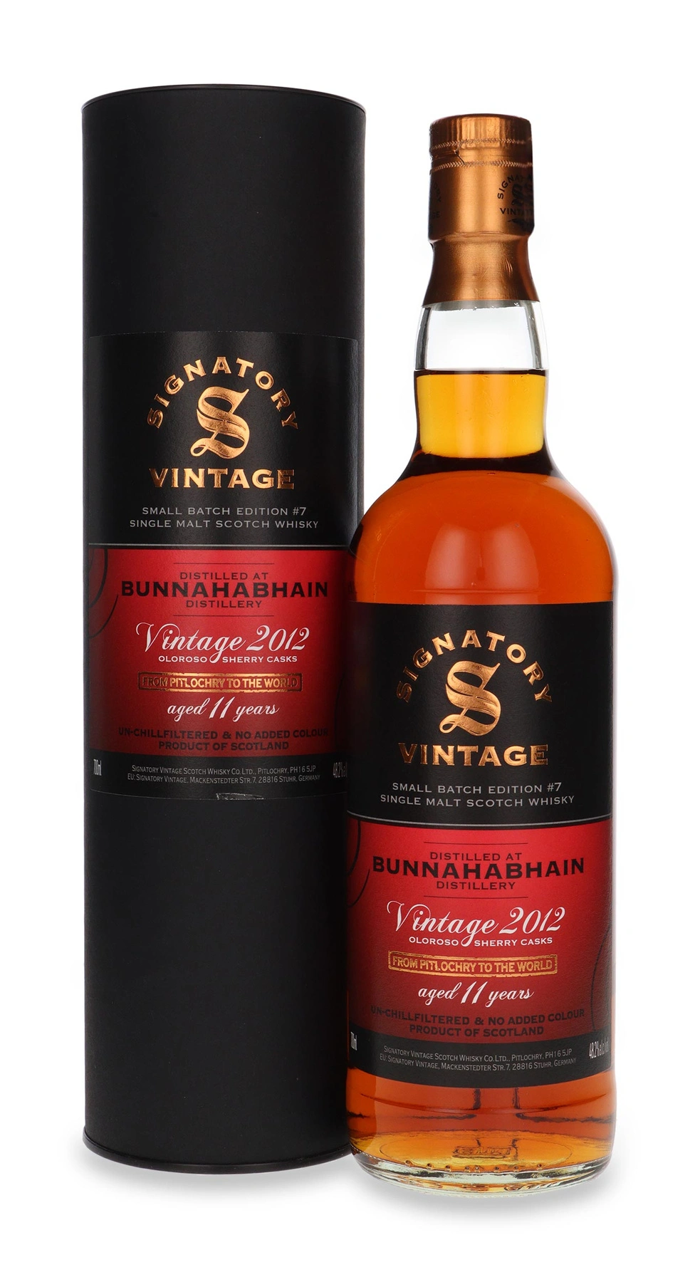 Signatory Vintage 11 YO Bunnahabhain Vintage 2012 Oloroso Sherry Cask Signatory Vintage