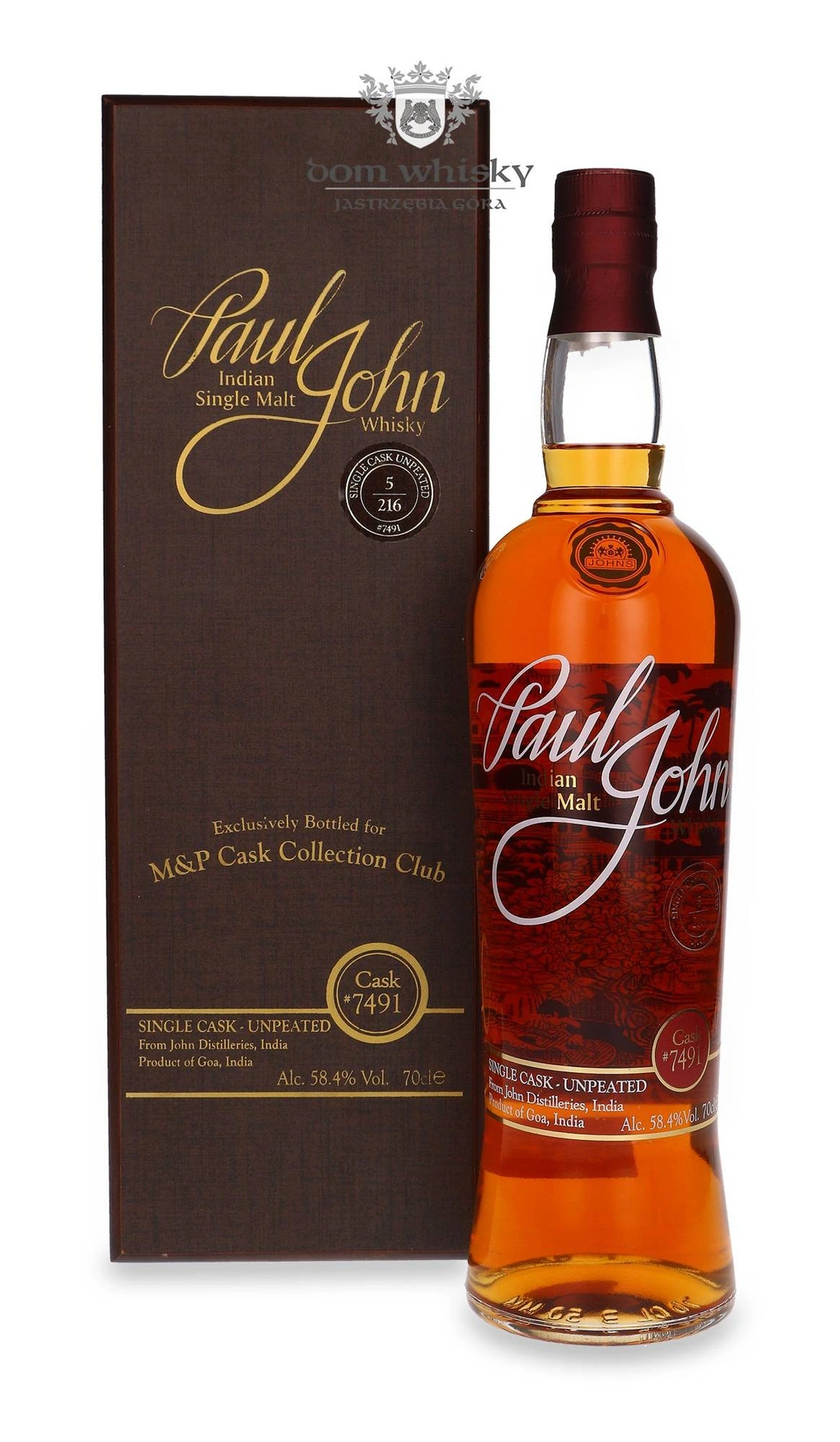 John Distilleries Ltd Paul John 2016 (Bottled 2021) M&p Cask Collection Club, Cask # 7491