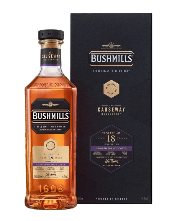Bushmills 18 YO Spanish Brandy Casks Causeway Collection Whisky 18-Letnia