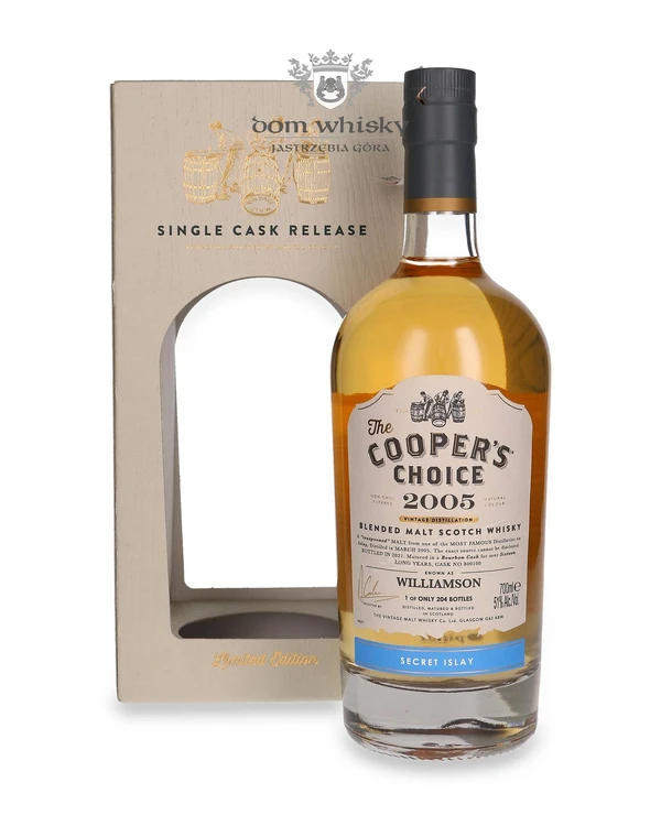 The Vintage Malt Whisky Co. 16 YO Williamson Secret Islay Blended Malt (D.2005, B.2021) The Cooper’s Choice