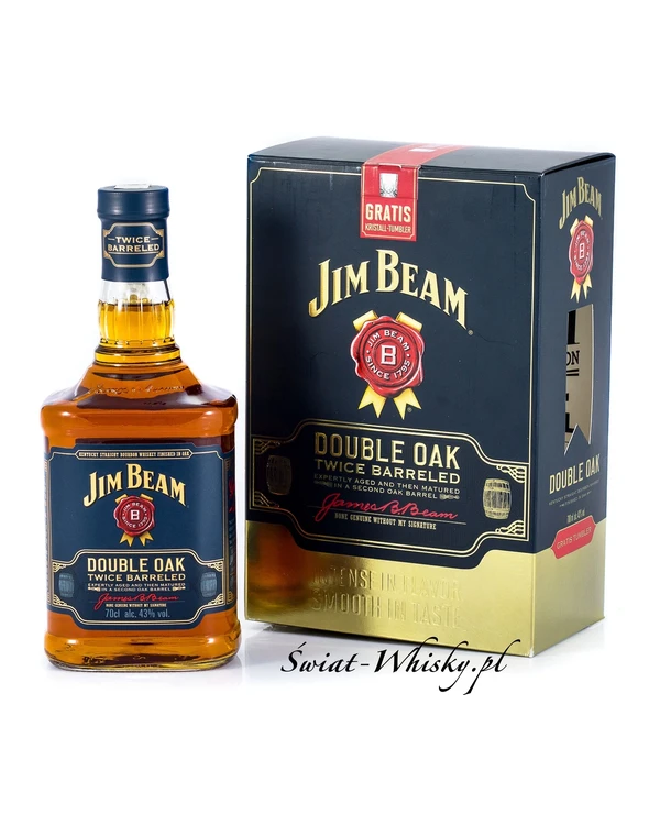 Jim Beam Double Oak Twice Barreled + Kieliszek